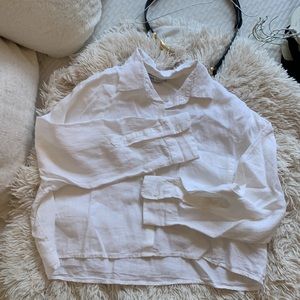 Beachy linen cropped shirt